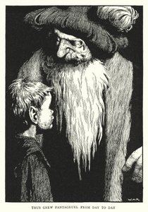 Så växte Pantagruel från dag till dag (litho) av William Heath Robinson