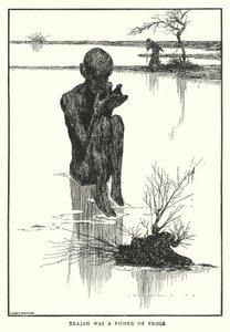 Trajanus var en fiskare av grodor (litho) av William Heath Robinson