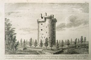 Castle Howel, Barony of Kells, County Kilkenny, Irland, från "Scenery and Antiquities of Ireland" av George Virtue av William Henry (after) Bartlett