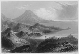 Lough Conn och Mount Nephin (gravyr)