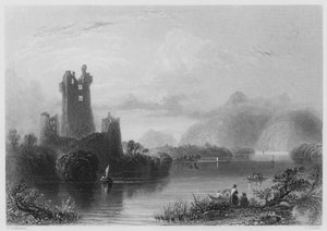 Ross Castle, Killarney (gravyr) av William Henry (after) Bartlett