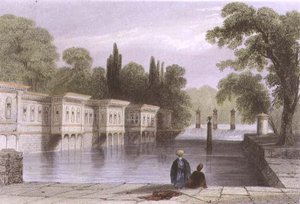 The Palace of the Sweet Waters, Istanbul, graverad av W. Mossman, ca 1850 (akvatint)