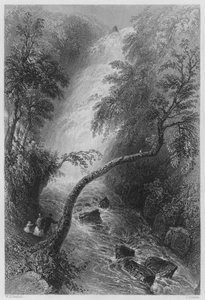 Torc Cascade (gravyr) av William Henry (after) Bartlett