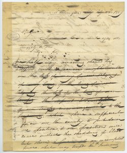 Draft of letter of William H. Ashley, Washington, begins -“Dear Genl, I arrived here a week ago . . .” av William Henry Ashley
