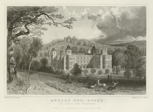 Audley End, Essex, säte för Lord Braybrooke av William Henry Bartlett