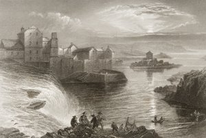 Ballyshannon, County Donegal, från "Scenery and Antiquities of Ireland" av George Virtue, 1860-talet av William Henry Bartlett