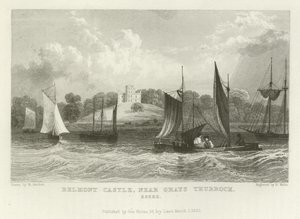 Belmont Castle, nära Grays Thurrock, Essex av William Henry Bartlett