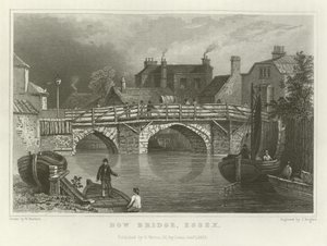 Bow Bridge, Essex av William Henry Bartlett