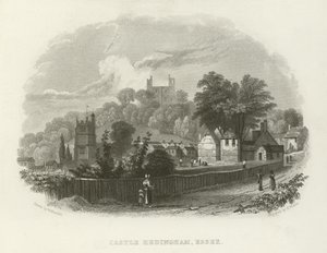 Castle Hedingham, Essex av William Henry Bartlett