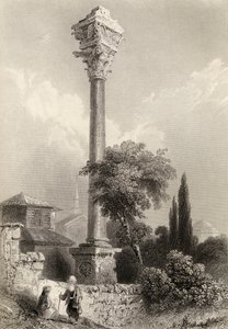 Kolumn av Marcian, Istanbul, Turkiet, graverad av H. Adlard av William Henry Bartlett