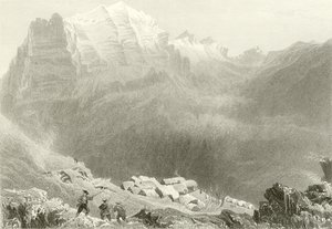 Dormeilleuse, Höga Alperna, platsen för Felix Neffs arbete av William Henry Bartlett