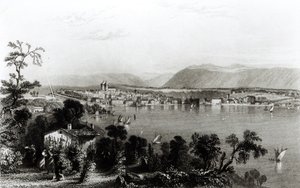 Genève från Coligny, graverat av Robert Wallis av William Henry Bartlett