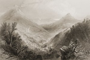Glen of the Downs, County Wicklow, Irland, från "Scenery and Antiquities of Ireland" av George Virtue, 1860-tal (gravyr) av William Henry Bartlett