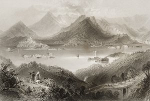 Glengarriff, County Cork, Irland, från "Scenery and Antiquities of Ireland" av George Virtue, 1860-talet av William Henry Bartlett