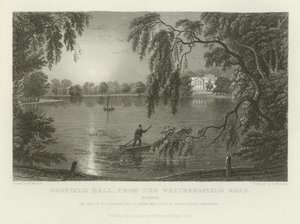 Gosfield Hall, från Weathersfield Road, Essex, säte för EG Barnard, Esquire av William Henry Bartlett