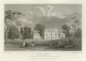 Hare Hall, nära Romford, Essex, Seat of J Western, Esquire av William Henry Bartlett