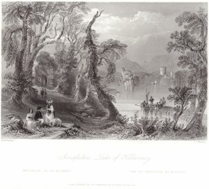 Innisfallen, Lake of Killarney av William Henry Bartlett
