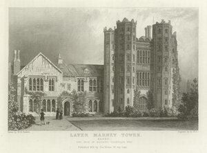 Layer Marney Tower, Essex, säte för Mathews Corsellis, Esquire av William Henry Bartlett