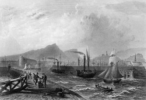 Leith Pier and Harbour, graverad av Robert Wallis, c.1820 av William Henry Bartlett