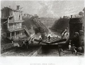Lockport, Erie Canal av William Henry Bartlett