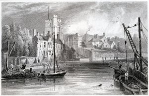 Maidstone från vattnet, Kent, 1832 av William Henry Bartlett