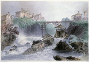 Pont à Sherbrooke - i "" Canadian Scenery illustrerad" av William Henry Bartlett, red. George Virtue av William Henry Bartlett