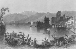 Hamnen i Beirut, den antika Berothai, graverad av J. Appleton