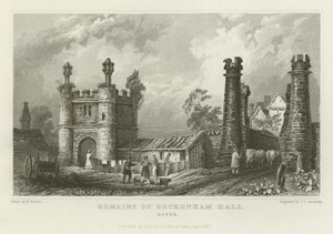 Rester av Beckenham Hall, Essex av William Henry Bartlett