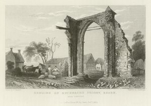 Rester av Bicknacre Priory, Essex, nära Danbury av William Henry Bartlett