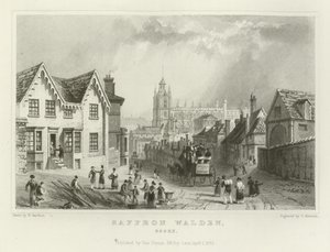 Saffron Walden, Essex av William Henry Bartlett