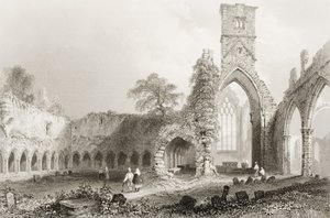 Sligo Abbey, County Sligo, Irland, från "Scenery and Antiquities of Ireland" av George Virtue, 1860-tal (gravyr) av William Henry Bartlett