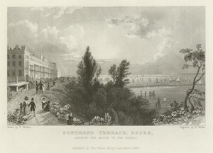 Southend Terrace, Essex, med utsikt över Themsens mynning. av William Henry Bartlett