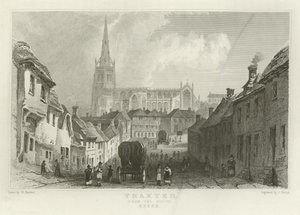 Thaxted, från söder, Essex av William Henry Bartlett