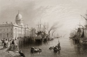 The Custom House, Dublin, från "Scenery and Antiquities of Ireland" av George Virtue, 1860-talet