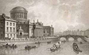 The Four Law Courts, Dublin, graverad av Owen av William Henry Bartlett