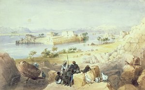 Ön Philae, med utsikt över Nilen av William Henry Bartlett