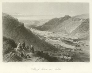Sichem-dalen och Nablus, Palestina av William Henry Bartlett