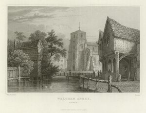 Waltham Abbey, Essex av William Henry Bartlett
