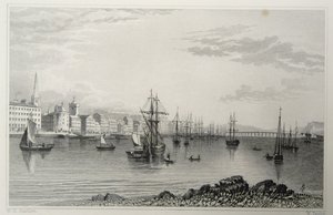 Waterford, Irland, graverad av W. Taylor av William Henry Bartlett