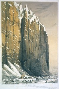 The Bivouac, Cape Seppings, graverad av Charles Haghe (1810-88) publicerad 1850