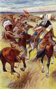 "Rökbloss och gevärsrapporten visade att mina vänner var fast beslutna att försvara sig" (färg litho) av William Henry Charles Groome