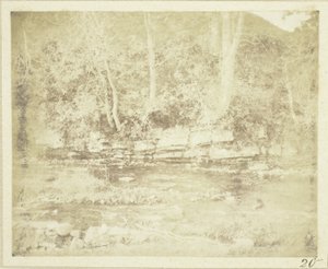 En bergsrivulet som rinner vid foten av Doune Castle av William Henry Fox Talbot
