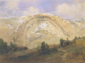 Veckade skikt, en stor geologisk båge, Colorado av William Henry Holmes