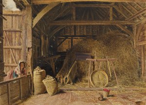Interiör av en lada av William Henry Hunt