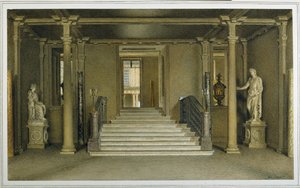 North Entrance Hall på Chatsworth House (akvarell på papper) av William Henry Hunt