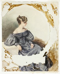 Sittande kvinna i svart klänning av William Henry Hunt