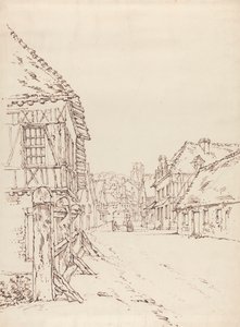 Utsikt över en gata i en fransk stad av William Henry Hunt