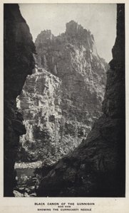 Canyons of Colorado: Black Canon of the Gunnison, sidovy, visar Currecanti Needle (s/v foto) av William Henry Jackson