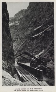 Canyons of Colorado: Grand Canon of the Arkansas, The Royal Gorge och Suspended Bridge (s/v foto) av William Henry Jackson