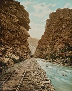 Clear Creek Canyon, Colorado, ca 1899 (photolitho)